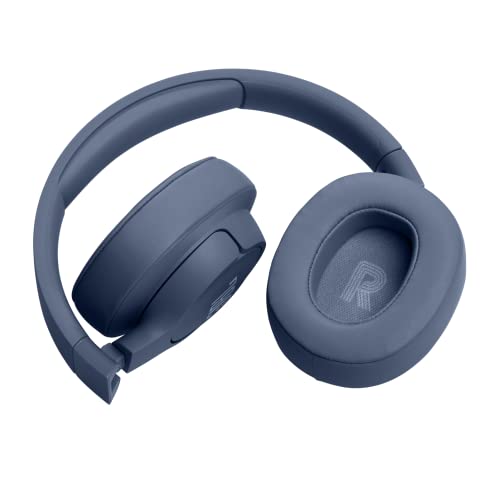 JBL Tune 720BT Wireless Over Ear Headphones with Mic, Pure Bass Sound, Upto 76 Hrs Playtime, Speedcharge, Dual Pairing, Customizable Bass with Headphones App, Lightweight, Bluetooth 5.3 (Blue)