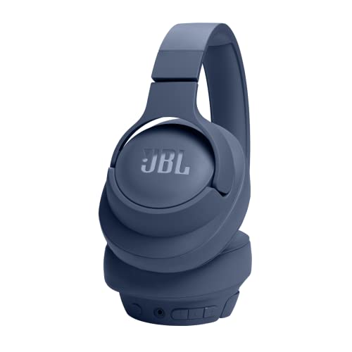 JBL Tune 720BT Wireless Over Ear Headphones with Mic, Pure Bass Sound, Upto 76 Hrs Playtime, Speedcharge, Dual Pairing, Customizable Bass with Headphones App, Lightweight, Bluetooth 5.3 (Blue)