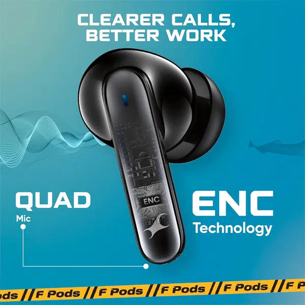 Side angle of CarrotKart Fastrack Reflex FX101 Smart TWS Earbuds Earbuds – India | CarrotKart