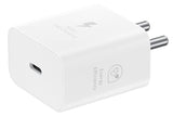 Samsung Original 25W USB Type-C Travel Adaptor Without Cable for Google Pixel, Xiaomi, Motorola, iPhone, Samsung Galaxy Tab S/A Series, Galaxy S10/M54/M55/A80/A90/S25/S24, White