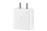 Samsung Original 25W USB Type-C Travel Adaptor Without Cable for Google Pixel, Xiaomi, Motorola, iPhone, Samsung Galaxy Tab S/A Series, Galaxy S10/M54/M55/A80/A90/S25/S24, White