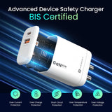 Portronics Adapto 65X 65 W Dual Ports Outputs GaN Fast PD Charger Comes with 100 W Type C to Type C Fast Charging Cable,Compatible with Laptop,MacBook,iPhone 8 and Above,Tablet (White)