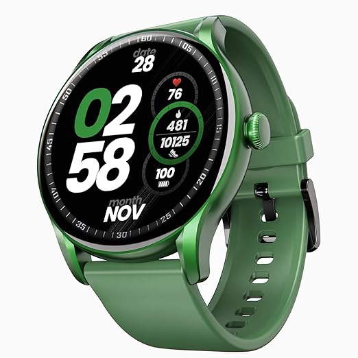 boAt Lunar Connect Ace w/ 3.63 cm(1.43") AMOLED Display,BT Calling,Sports Modes, IP68 Smartwatch (Indigo Blue Strap, Free Size)
