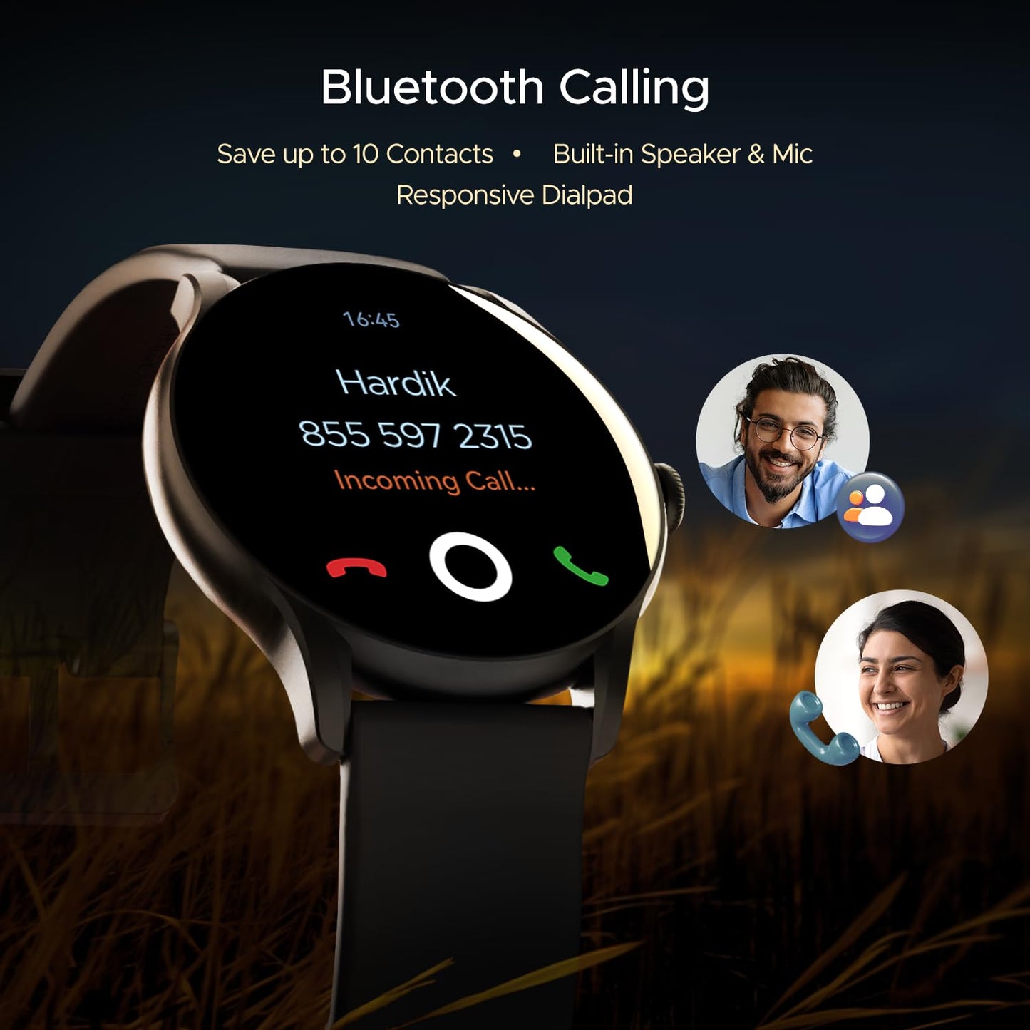 boAt Lunar Connect Ace w/ 3.63 cm(1.43") AMOLED Display,BT Calling,Sports Modes, IP68 Smartwatch (Indigo Blue Strap, Free Size)