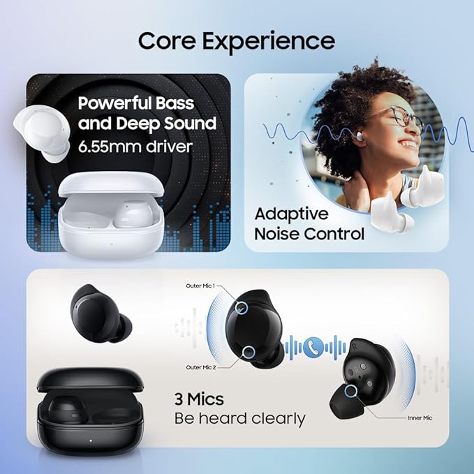 Samsung Galaxy Buds Core (Black) Galaxy AI Enabled in-Ear TWS with ANC | Enriched Bass | 6 Mic Setup | IP54 | 35hrs Battery | Touch Controls