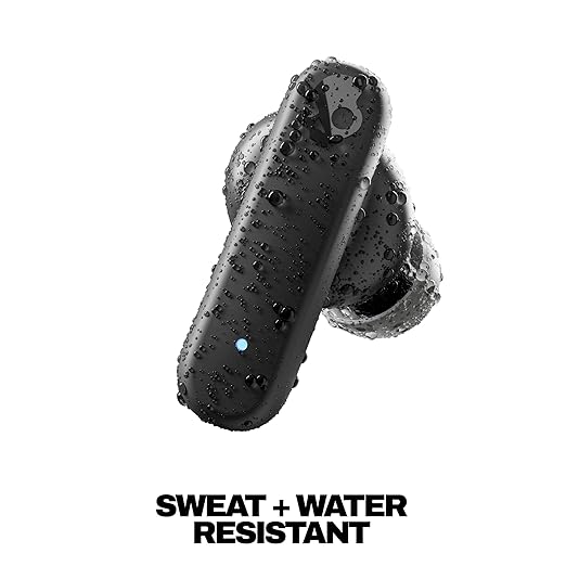Skullcandy Smokin Buds Wireless in Ear Earbuds – ENC Clear Calls, Music/Movie/Podcast EQ Modes, 20Hr Battery + Rapid Charge, Touch Controls, Solo Bud Use, IPX4 Water Resistant (Black)