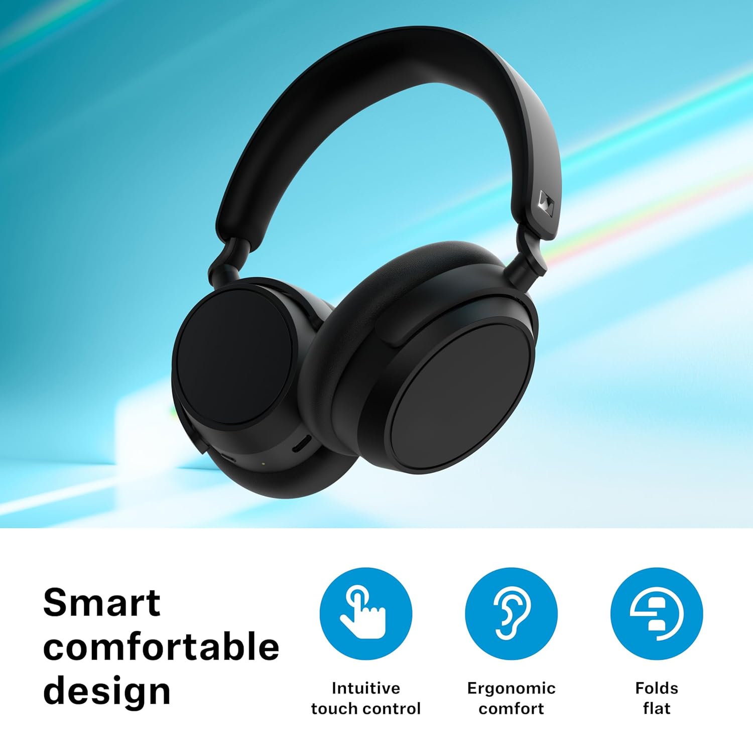 Sennheiser ACCENTUM Plus Wireless Over Ear Headphones,German Design,Adaptive ANC,50H Battery,Sound Personalization,Touch Control,Multipoint Connectivity,Clear Calls,10Min Charge = 5H,2Y Warranty,Black