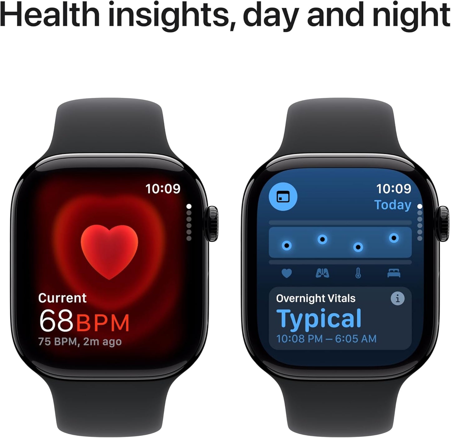 Apple Watch Series 10 [GPS 46 mm] Smartwatch with Jet Black Aluminium Case with Ink Sport Loop. Fitness Tracker, ECG App, Always-On Retina Display, Carbon Neutral