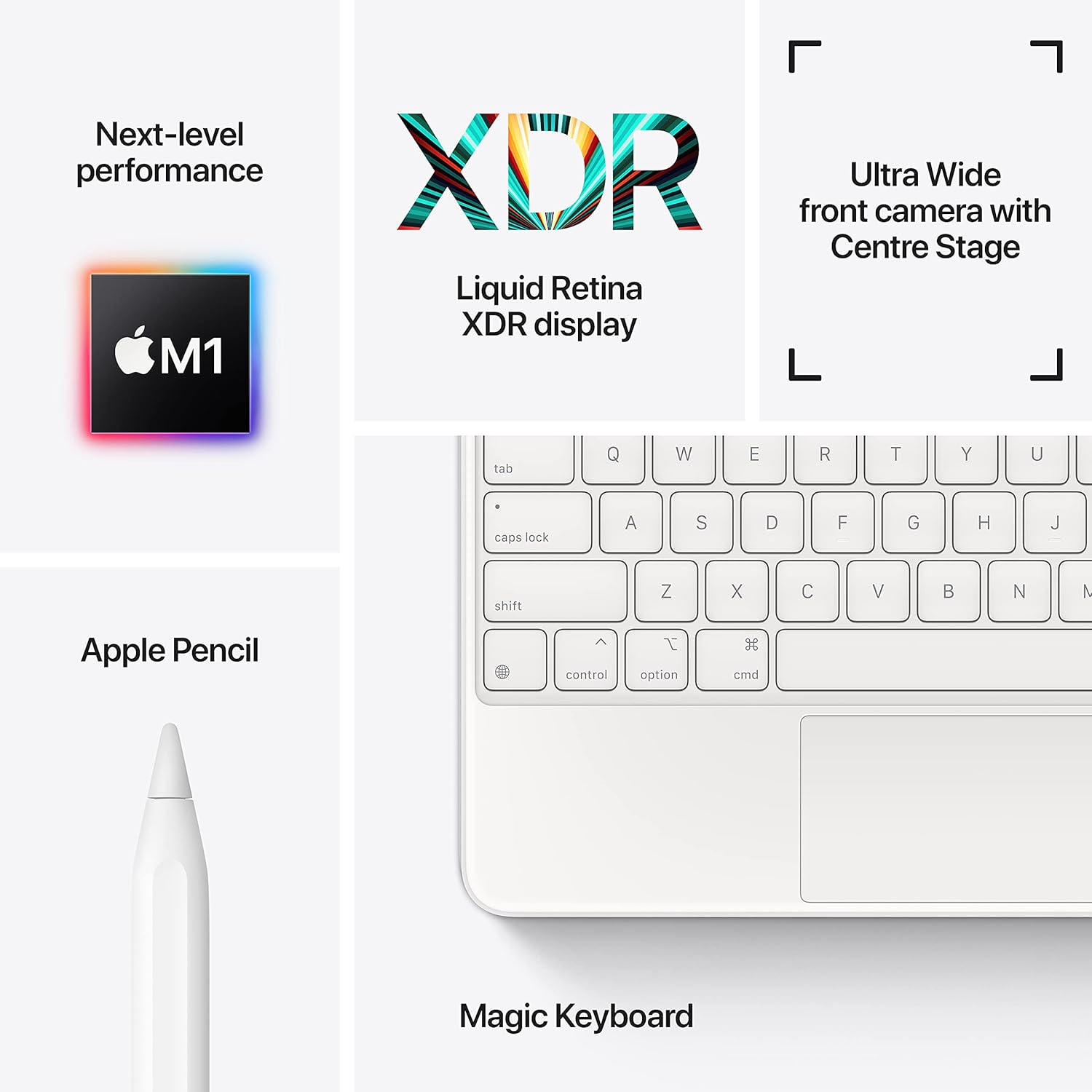 Apple iPad Pro with Apple M1 chip (12.9-inch/32.77 cm, Wi-Fi, 128GB) - Silver (5th Generation)