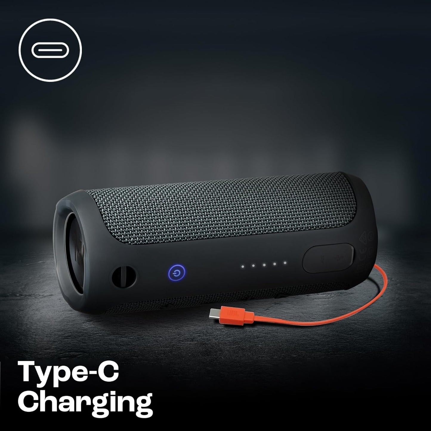 JBL Flip Essential 2, Wireless Portable Bluetooth Speaker with Deep Base, IPX7 Water & Dustproof (Without Mic, Black)