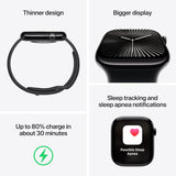 Apple Watch Series 10 [GPS 46 mm] Smartwatch with Jet Black Aluminium Case with Ink Sport Loop. Fitness Tracker, ECG App, Always-On Retina Display, Carbon Neutral
