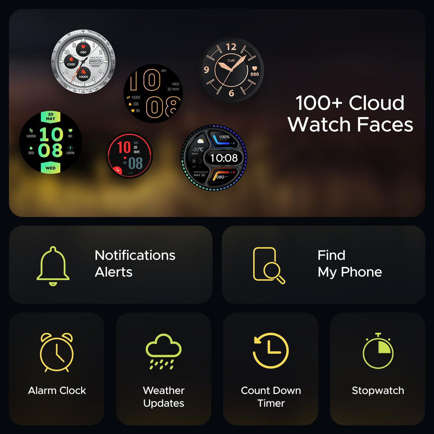 boAt Lunar Connect Ace w/ 3.63 cm(1.43") AMOLED Display,BT Calling,Sports Modes, IP68 Smartwatch (Indigo Blue Strap, Free Size)