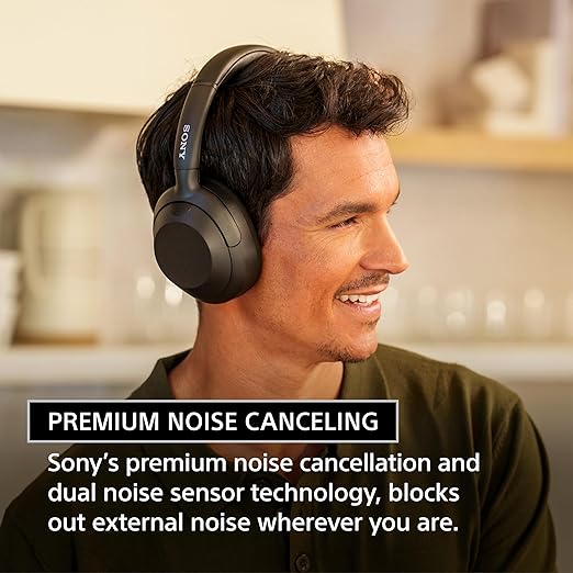 Sony ULT Wear WH-ULT900N Noise Cancellation Wireless Bluetooth Over Ear Headphones with Massive Bass, Up to 50Hrs Battery-Black