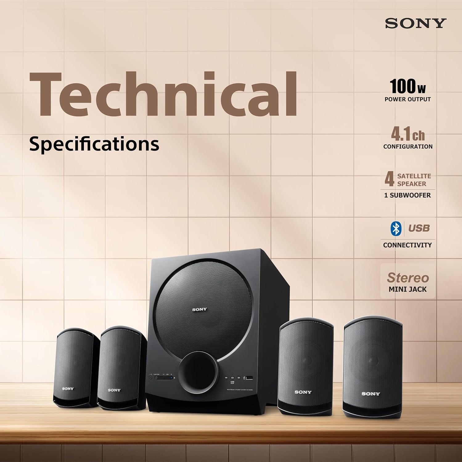 Sony SA-D40M2 80W 4.1 Multimedia Speaker System
