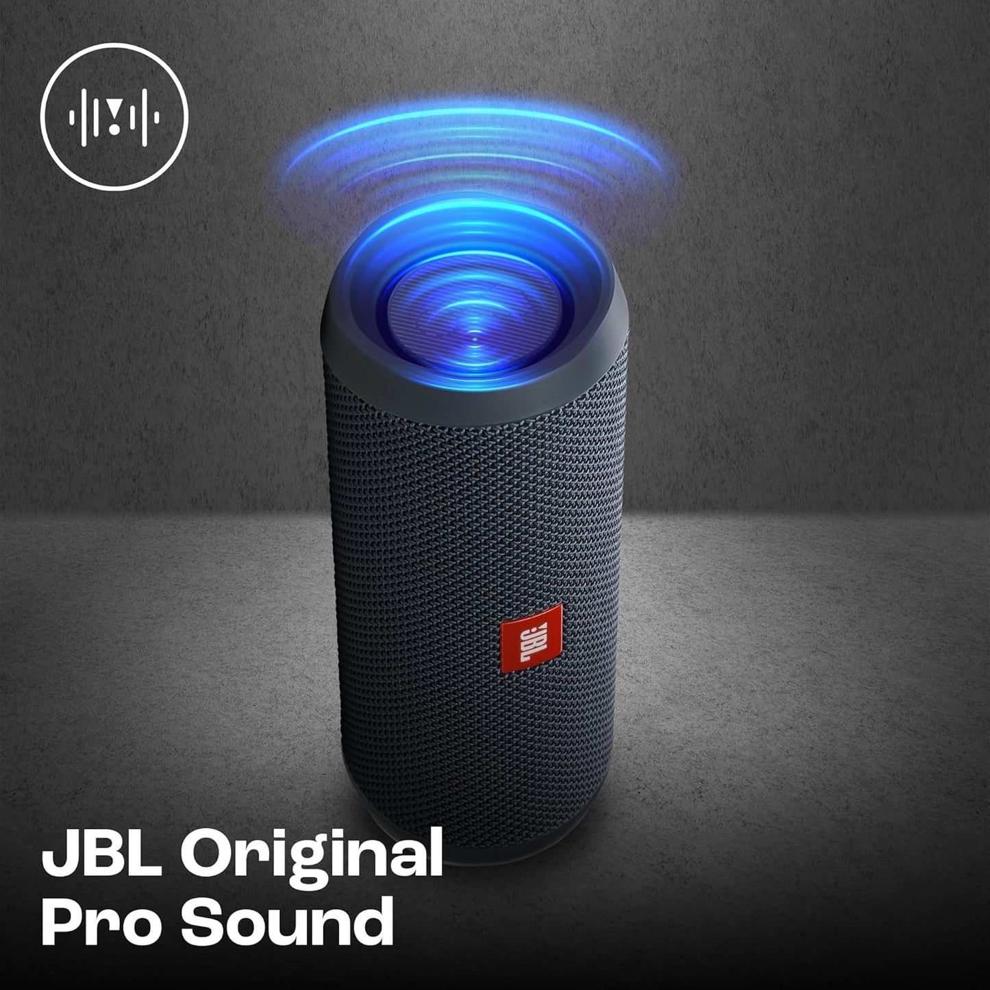 JBL Flip Essential 2, Wireless Portable Bluetooth Speaker with Deep Base, IPX7 Water & Dustproof (Without Mic, Black)