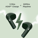 boAt Airdopes 100 TWS Wireless Earbuds with 50 Hours Playback Time, Quad Microphone, IWP™ technology