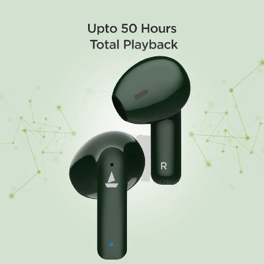 boAt Airdopes 100 TWS Wireless Earbuds with 50 Hours Playback Time, Quad Microphone, IWP™ technology