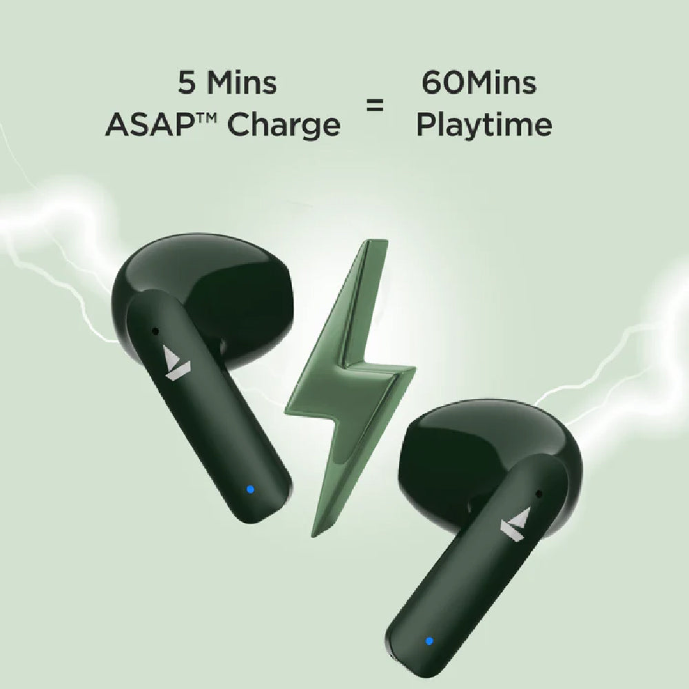 boAt Airdopes 100 TWS Wireless Earbuds with 50 Hours Playback Time, Quad Microphone, IWP™ technology