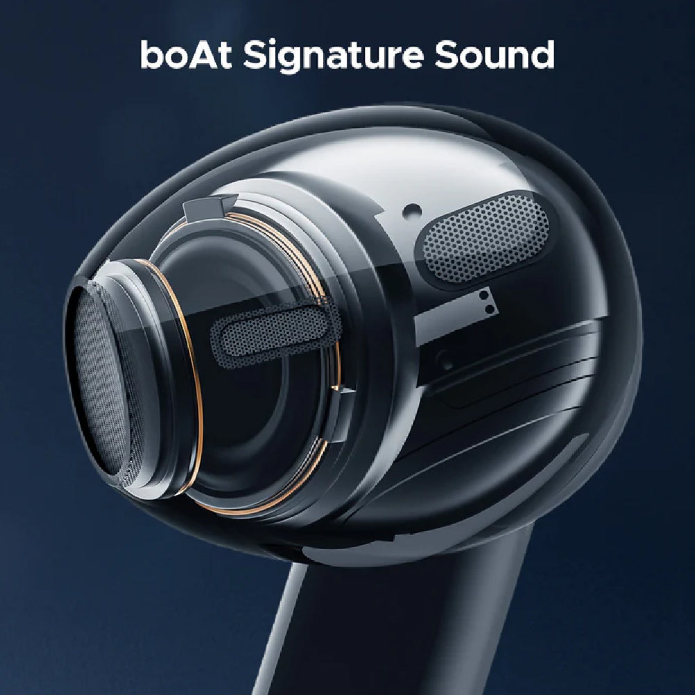 boAt Airdopes 118 in Ear Earbuds WROGN Edition w/ 50 HRS Playback, Quad Mics ENx Tech & Beast Mode(Opal Black)