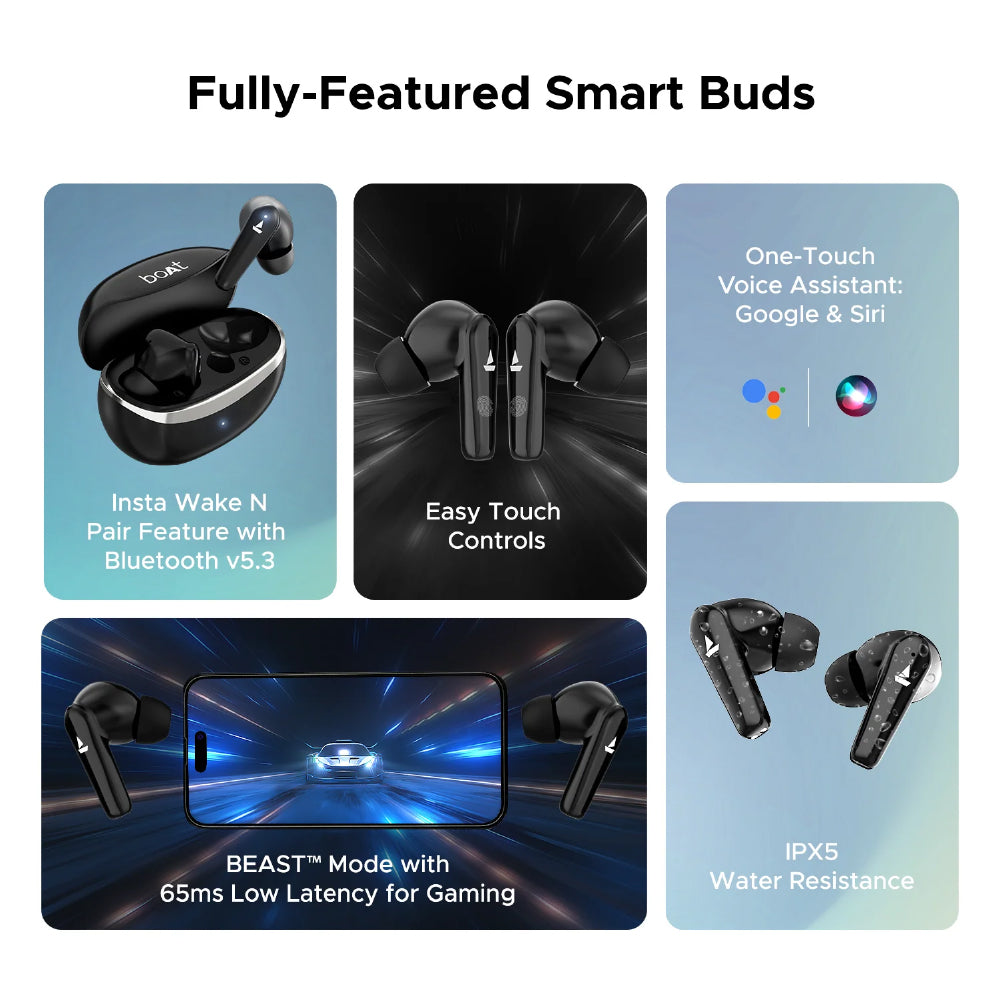 boAt Airdopes 131 Elite ANC Wireless Earbuds with ANC up to 32dB, Transparency Mode, 60 Hours Playback, ENx™ Technology