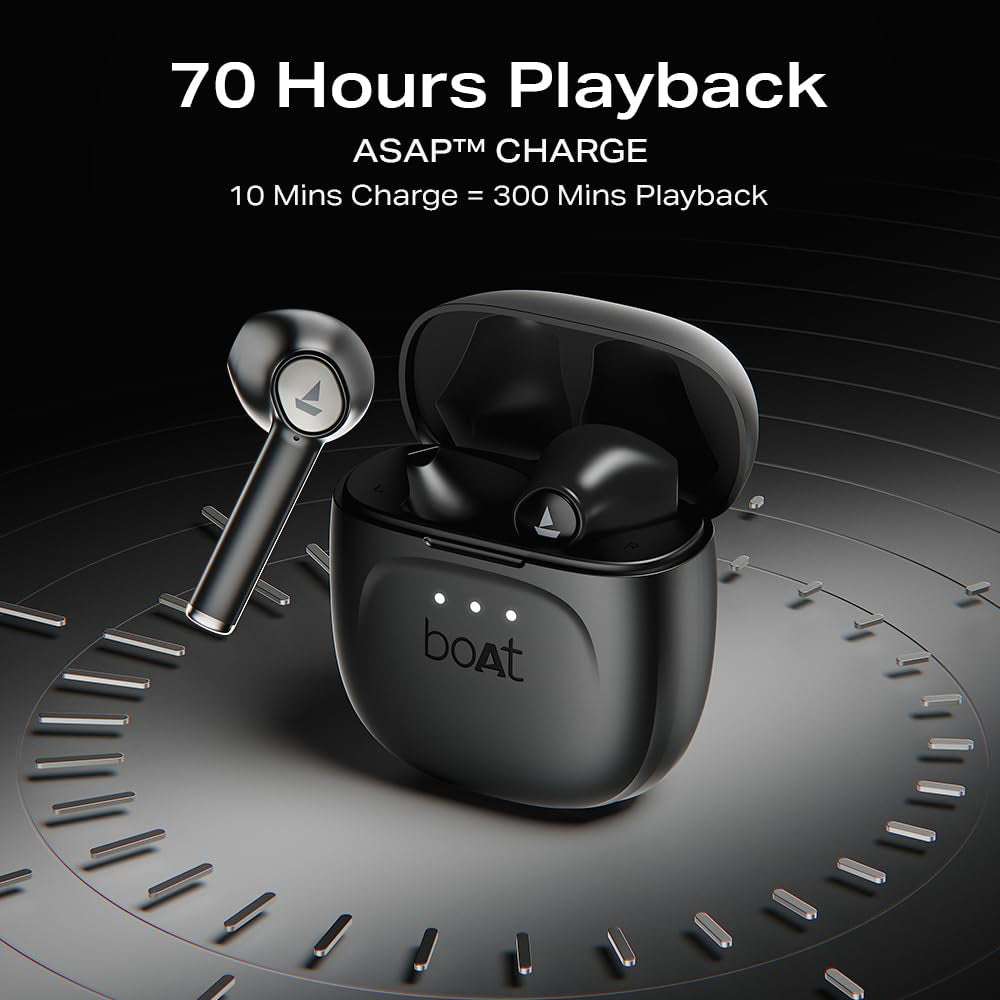 boAt Airdopes 131 Wireless Earbuds with upto 60 Hours Playback, 13mm Drivers, IWP Technology, 650mAh Charging Case