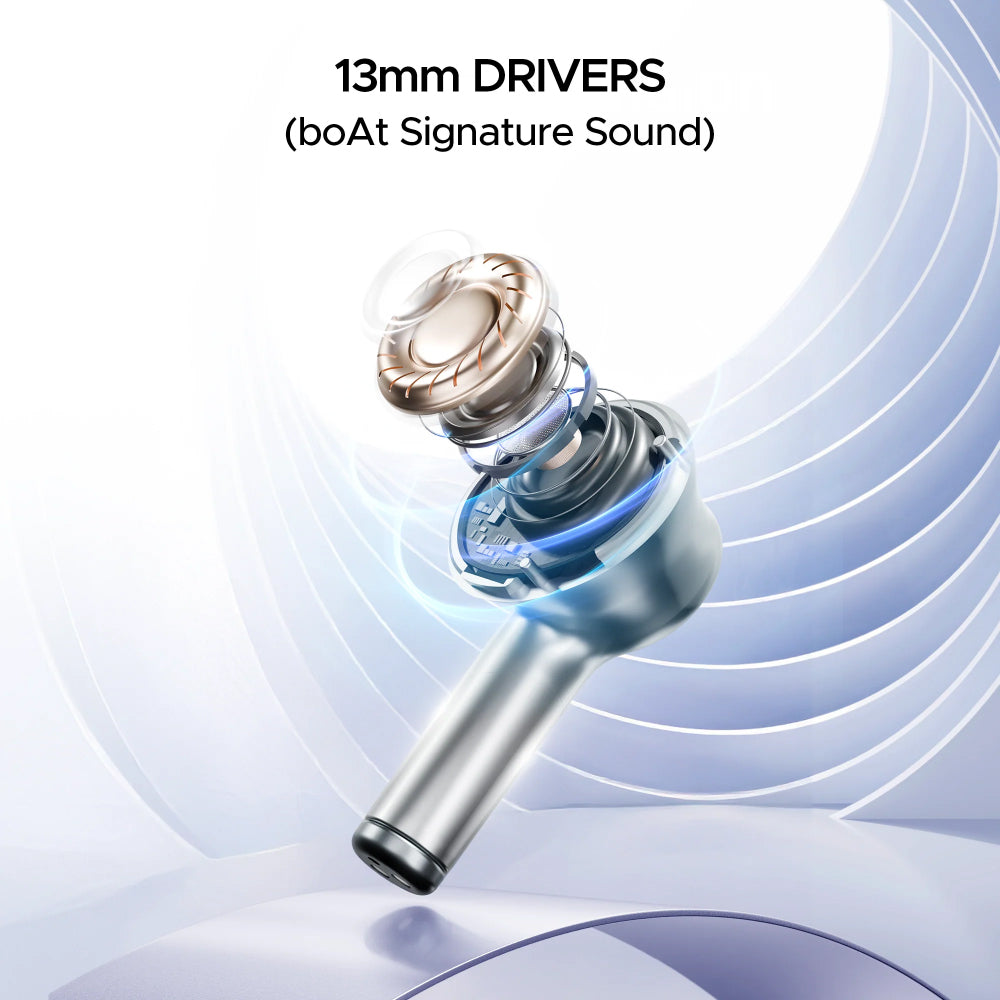 boAt Airdopes 141 Pro Buds Wireless Earbuds with 60H Playback, ENx™ Technology, Sleek Metallic Finish, Bluetooth v5.3