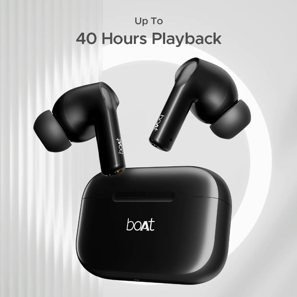 boAt Airdopes 161 Wireless Earbuds with Massive Playback of upto 40 Hours, IPX5 Water & Sweat Resistance, IWP Technology, Type C Interface
