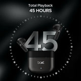 boAt Airdopes 91 Prime v5.3 Bluetooth TWS in Ear Earbuds Wireless Earphones with mic (Midnight Black) with Sounce Aidop Cover
