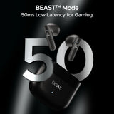 boAt Airdopes 91 Prime v5.3 Bluetooth TWS in Ear Earbuds Wireless Earphones with mic (Midnight Black) with Sounce Aidop Cover