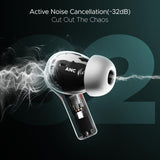 BoAt Airdopes Flex 454 ANC Wireless Earbuds with Active Noise Cancellation up to 32dB, BEAST™ Mode, 10mm Drivers, ASAP™ Charge
