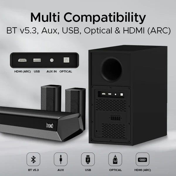 boAt Aavante Bar 3600 200W Soundbar 2.1 Channel