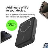 Belkin Qi2 10000 mAh Magsafe Wireless Power Bank | 15W Wireless Fast Charging, Compatible w/iPhone 17, Air, Pro, Pro Max, Google Pixel 10, etc. | 2 Years Warranty | Black
