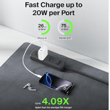 Belkin 40W (20W + 20W) Two Ports USB -C PD Wall Charger | Fast Charging for iPhone 17, Air, Pro, Pro Max, Samsung Galaxy S25, Google Pixel 10, iPad, AirPods, & More | 2 Years Warranty, White