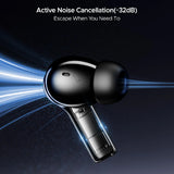 Boat Nirvana Space, 360º Spatial Audio, Active Noise Cancellation (~32dB), 100Hrs Battery,4Mics ENx, Fast Charge, v5.3 Bluetooth Earbuds, TWS Ear Buds Wireless Earphones with mic (Cosmic Black)