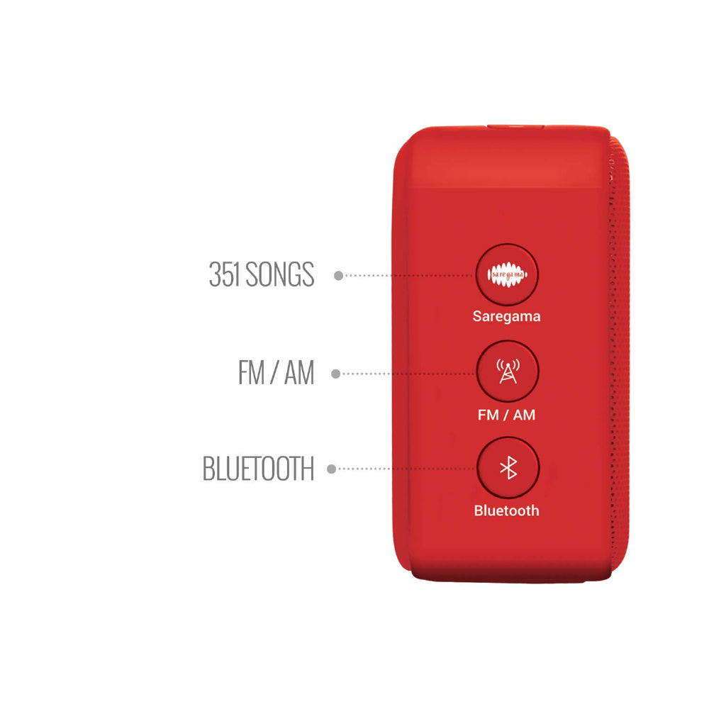 Saregama Carvaan Mini 2.0 Tamil- Music Player with Bluetooth/FM/AM/AUX (Sunset Red)