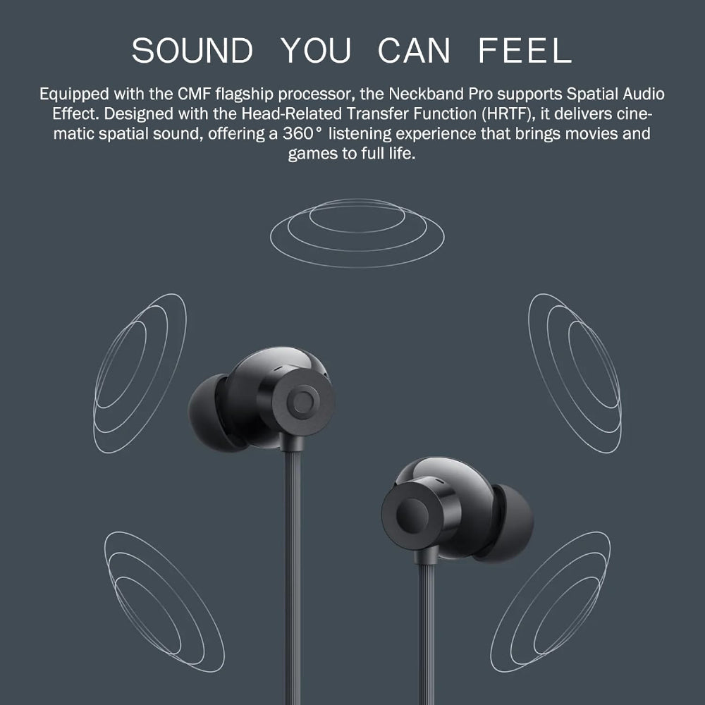 CMF BY NOTHING Neckband Pro Bluetooth In-Ear Headphones,50Db Hybrid Active Noise Cancelling Earbuds With 5 Hd Mics,Ip55 Bt5.3 37Hours Long Play Time Dual Device Connection Neckband-Light Grey