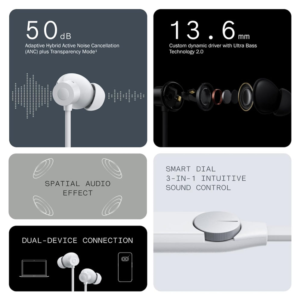 CMF BY NOTHING Neckband Pro Bluetooth In-Ear Headphones,50Db Hybrid Active Noise Cancelling Earbuds With 5 Hd Mics,Ip55 Bt5.3 37Hours Long Play Time Dual Device Connection Neckband-Light Grey