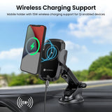 Portronics Charge Clamp 2 15W Wireless Charging Phone Holder