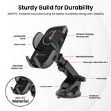 Portronics Charge Clamp 2 15W Wireless Charging Phone Holder