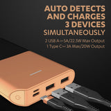 Duracell Power Bank 10000 mAh, Portable Charger, USB C/Micro USB Input, USB A/USB C Output, Fast Charge Technology, 22.5W Power Delivery for Smartphones, Tablets, Headphones and USB-Powered Devices