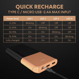 Duracell Power Bank 10000 mAh, Portable Charger, USB C/Micro USB Input, USB A/USB C Output, Fast Charge Technology, 22.5W Power Delivery for Smartphones, Tablets, Headphones and USB-Powered Devices