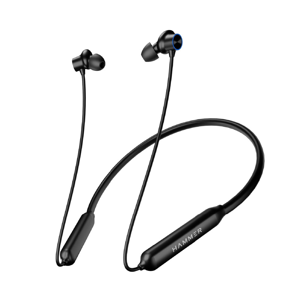 HAMMER Splendor in Ear Bluetooth Neckband with Magnetic Earbuds, Deep Bass, Built-in Mic, Upto 30 Hrs Playtime, BT 5.4, Type-C Charging Port (Black)