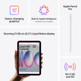 Apple iPad mini (A17 Pro): Apple Intelligence, 21.08 cm (8.3″) Liquid Retina Display, 256GB, Wi-Fi 6E + 5G Cellular, 12MP Front/12MP Back Camera, Touch ID, All-Day Battery Life — Blue