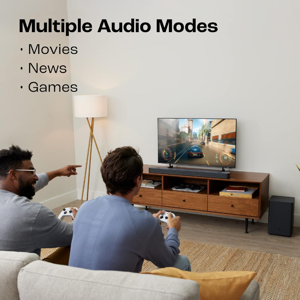 JBL Bar 2.1 Deep Bass (MK2), Soundbar with 6.5” Down-Firing Wireless Subwoofer, 2.1 Channel, Built-in Dolby Digital, Bluetooth, HDMI & Optical Connectivity (300W)