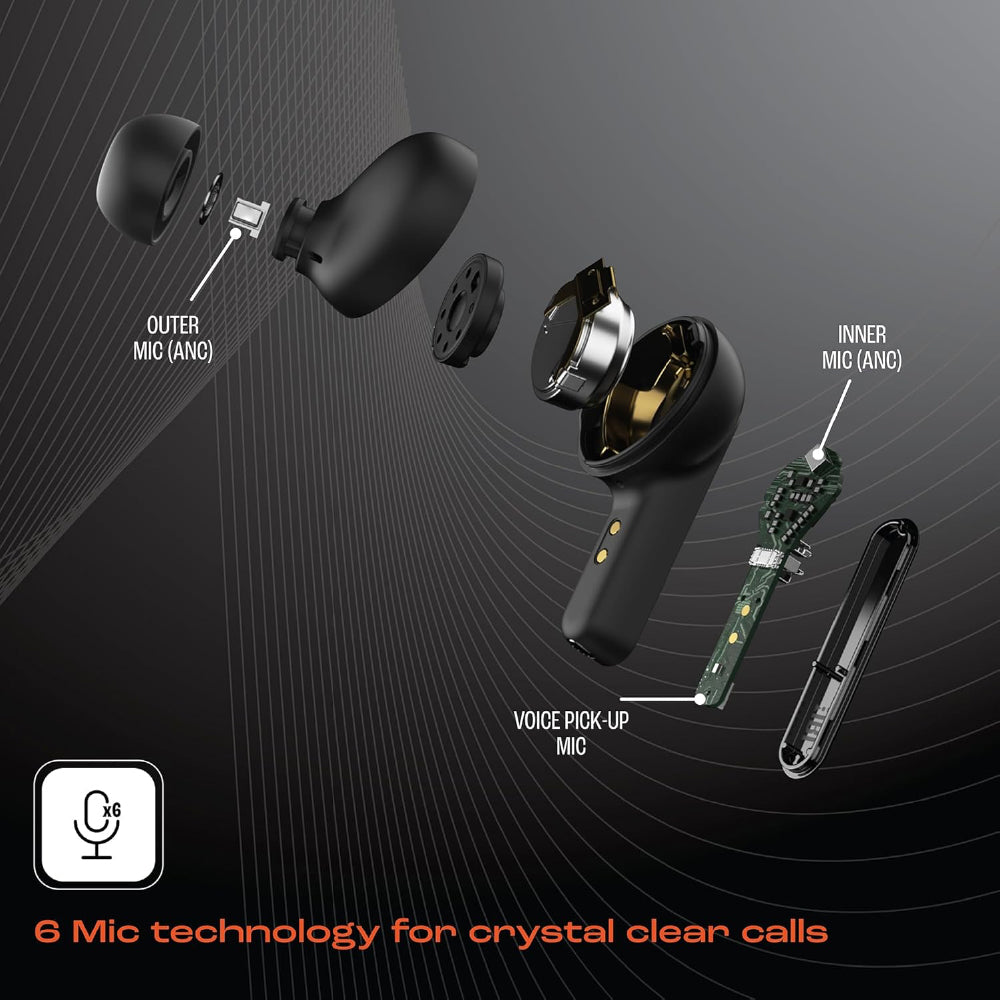 JBL Tune Buds In Ear Wireless TWS Earbuds with Mic, ANC Earbuds, Customized Extra Bass with Headphones App, 48 Hrs Battery, Quick Charge, 4-Mics, IP54, Ambient Aware & Talk-Thru, Bluetooth 5.3 (Black)