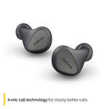 Jabra Elite 3 in Ear True Wireless Earbuds – Noise Isolating with 4 Built-in Microphones for Clear Calls, Rich Bass, Customizable Sound, Mono Mode - Dark Grey