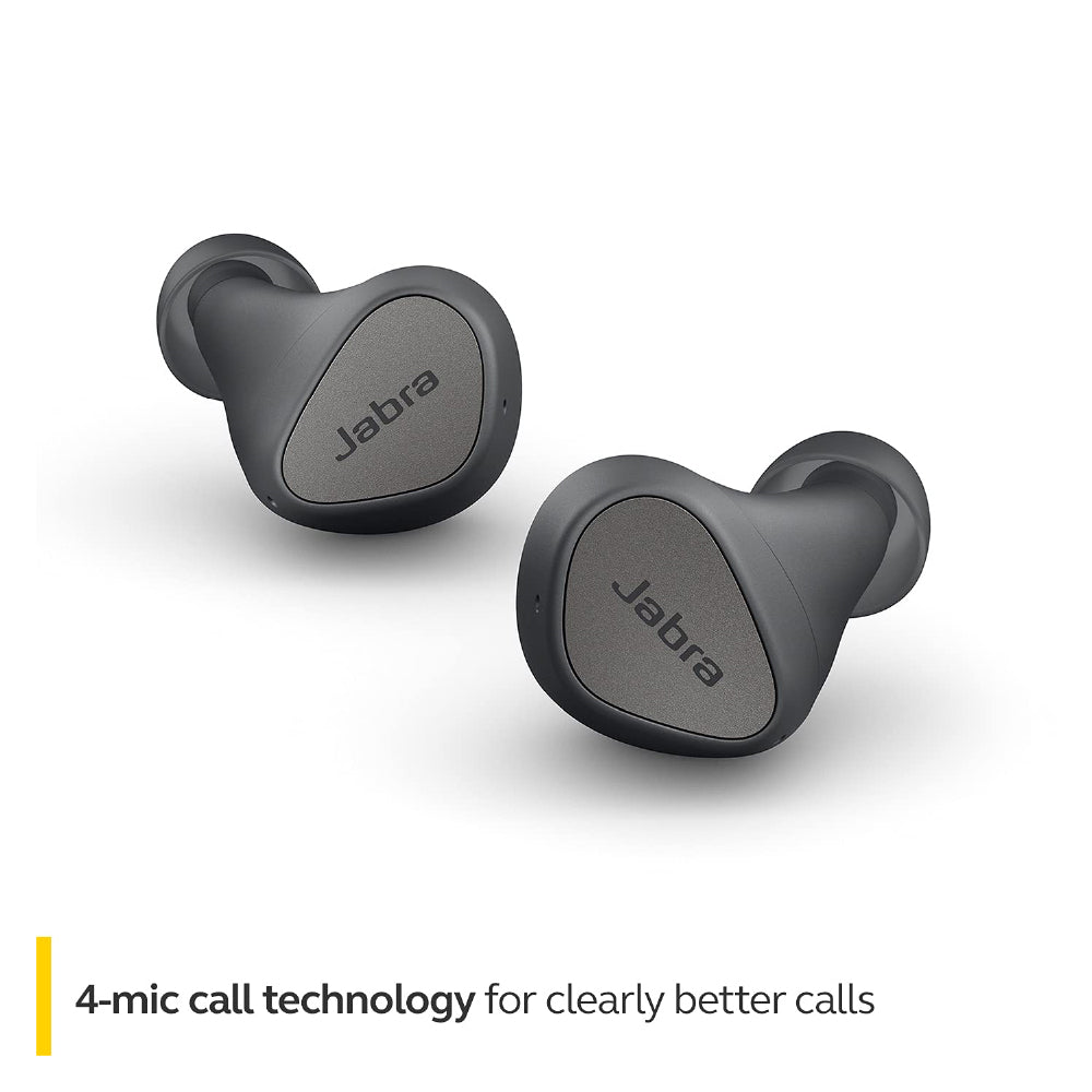 Jabra Elite 3 in Ear True Wireless Earbuds – Noise Isolating with 4 Built-in Microphones for Clear Calls, Rich Bass, Customizable Sound, Mono Mode - Dark Grey