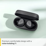 Jabra Elite 3 in Ear True Wireless Earbuds – Noise Isolating with 4 Built-in Microphones for Clear Calls, Rich Bass, Customizable Sound, Mono Mode - Dark Grey