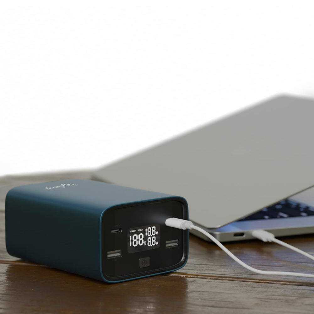 Lifelong 100W 27000 mAh 4-in-1 Fast Charging Laptop Power Bank with 2 Type C PD Output Ports & 2 USB Output Ports Compatible with Laptop, Android Smartphones, iPhones, iPad, Tablet (Metallic Blue)