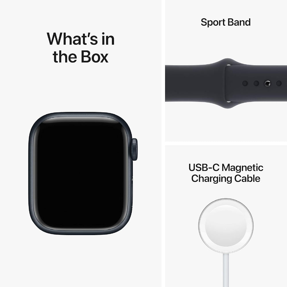 Apple Watch Series 8 [GPS 41 mm] Smart Watch w/Midnight Aluminium Case with Midnight Sport Band. Fitness Tracker, Blood Oxygen & ECG Apps, Always-On Retina Display, Water Resistant